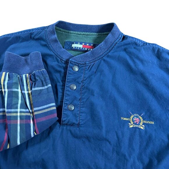 Vintage Tommy Hilfiger Golf Windbreaker Mens XL Reversible Jacket Plaid Sleeves - Picture 5 of 15